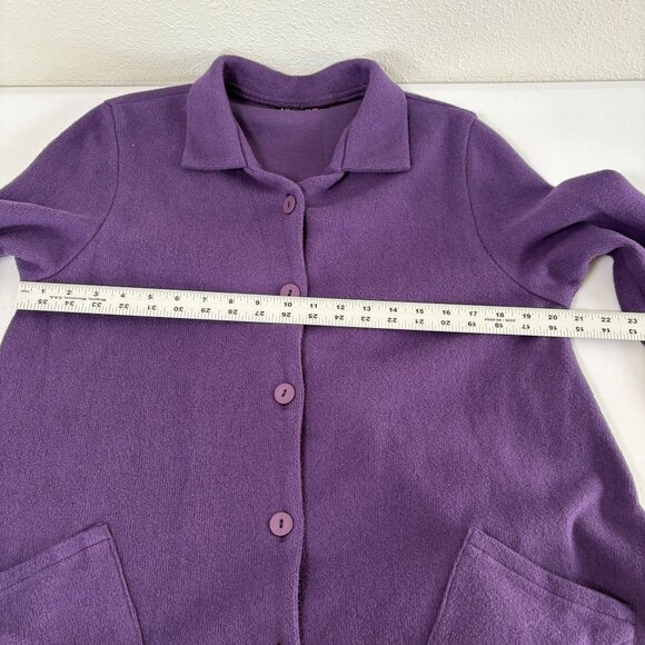 FH Clothing Co Button Front Shirt Shacket Size M Purple Cotton Pockets USA - Picture 8 of 13